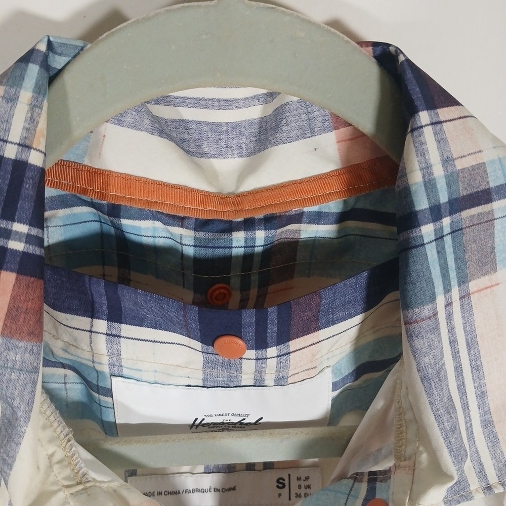 Herschel Supply Co Jacket Packable Snap Windbreaker Shacket Men's Small Plaid LS - Picture 7 of 10
